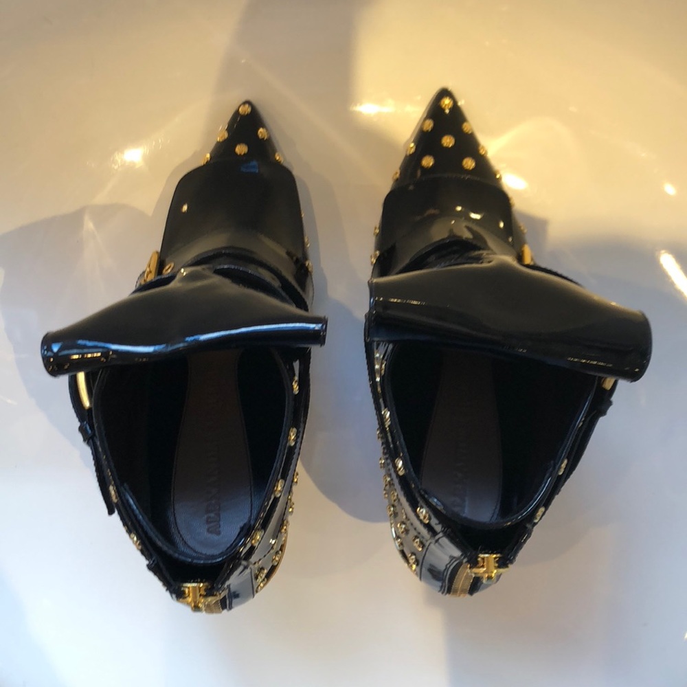 SOLD!!! NIB Alexander McQueen patent/gold boot. 9 - Picture 6 of 8